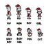 Christmas Stick Figure Cushion - 1 Person/Pet